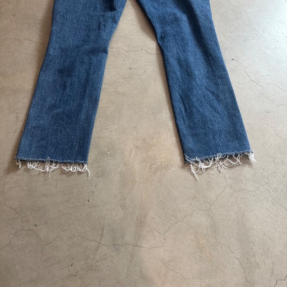 MOTHER Blue Distressed Ankle Jeans - Picture 7 of 9